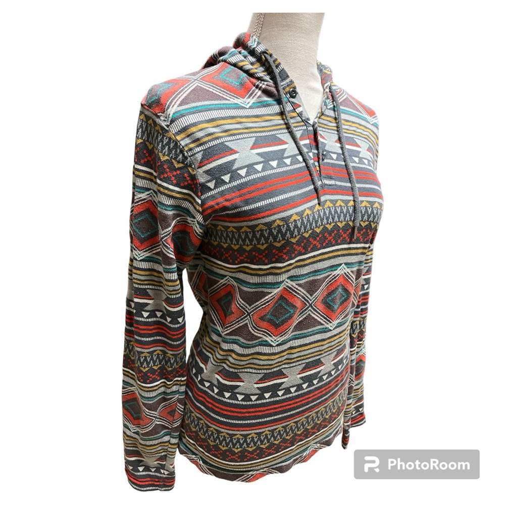 On The Byas Women's Hoodie Pullover Gray Red Size Small - Picture 2 of 5